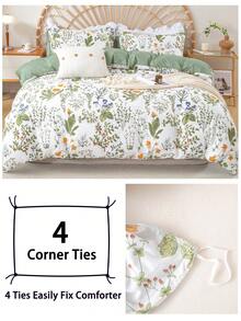 Bộ ga trải giường họa tiết hoa 3 món (1 ga trải giường và 2 vỏ gối), mềm mại và thân thiện với da, phù hợp cho mọi mùa. - Nhiều màu - Xem 6