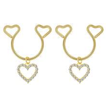 1Pair Heart Fake Nipple Ring With Dangle Stainless Steel Non-Piercing Nipple Rings Clip On Nipplerings Faux Body Piercing Jewelry For Women Men