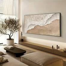海景布面油画大型原创海滩海浪艺术品现代简约岛屿绘画厚画自然家居墙壁装饰无框架 - 彩色 - 查看 8