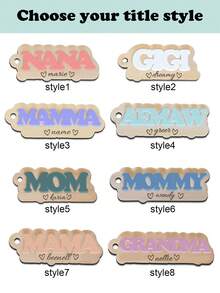 1pc Wooden Mama Keychain With Personalized Kids Names, Custom Mother's Day Gift, Customized Mom Or Grandmother Keychain, Personalized Mom Gift, Gifts For Mom, 10.7x5cm, Vintage, Cute, Adorable, Contracted, Kawaii, Y2K, Stylish, Fall Fashion, Casual, 2000s Fashion