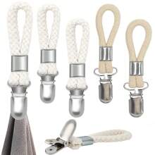 2/5 Stücke Geschirrtuchklemmen zum Aufhängen, Metall Küchenhandtuch Klammern mit Aufhängeschlaufe und Tuchhalter für Zuhause Küche Bad Schränke Tuchhalter