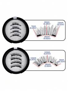 MAGEFY 2 Pairs CC Curl Magnetic Eyelash Kit With 5 Pcs Eyelash Curler+ Magnetic Clips ,1 Boxes Magnetic False Eyelashes+1 Boxes Magnetic Half Eye False Eyelashes,Glue-Free Natural Looking Reusable False Eyelashes - 自然纖長款 - 查看 3