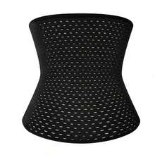 1pc Elastic Waist Trimmer Belt - Double Layer Sauna Sweat Wrap - Adjustable Breathable Trainer - Abdominal & Waist Support - Warm Waist Protection For Autumn/Winter - Black - View 6