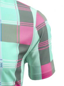 Camisa de manga corta de verano para hombre con estampado a cuadros de moda