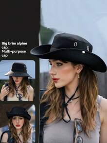 1 Pc Multi-Wear Classic Design Wide Brim Hat, Makes The Face Look Smaller, Simple & Fashionable, Protects Against Sun, Wind & UV, Foldable For Easy Storage, Suitable For Hiking, Outdoor Travel, Parties, Camping And Various Occasions - Multicolor - View 2