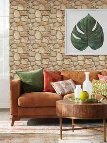 COMMOMY 1 件/10 件/20 件 3D 人造石剥离粘贴墙板，客厅 3D 墙贴，厨房、浴室、家居装饰自粘防溅板瓷砖