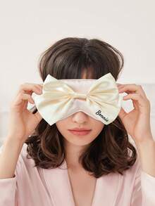 2PCS Personalized Name Bow Eye Mask A Eye Mask With A Storage Bag Custom Sleep Mask Personalized Silky Soft Satin Eyemask Wedding Favor Lustrous Imitation Silk Satin Cute Bow Knot Sleep Mask Set Wedding Favors Gift For Women Best Bridesmaid Gift Bridal Party Gift - Multicolor - View 10