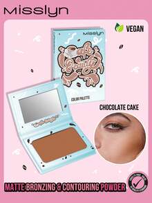 Misslyn Cafe Beauty Color Palette Bronzing & Contouring Powder, Bronzer, Matte Bronzer, Pigmented Soft Powdery Texture, With Mirror, Facial Bronzing Powder For Contouring, Long-Lasting, Lightweight, Smooth, Blendable,Vegan,Cruelty Free - BÁNH SÔ-CÔ-LA #1 - Xem 1