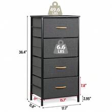 9-Drawers Dresser Chest Of Drawers Modern Organizer Bin Clothing Storage Cabinet - 深灰色高個子 - 查看 2
