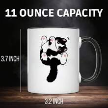 [Cute Cartoon Kitten Pattern Mugs] 1pc Creative And Unique Ceramic Coffee Mugs For Juice, Milk, Coffee - Perfect Birthday Gift And Holiday Gift For Family, Him, Office Afternoon Tea Coffee Mugs, Family Breakfast Milk Mugs, Cold Drink Mugs, Mugs Of Water, Milk Tea Mugs, Beer Mugs And Other Interesting Mugs, Reusable Ceramic Material, Also Suitable For Party Creative Gifts. Back To School