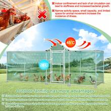 Froadp Outdoor Metal Rabbit Run With Sun Protection - Roof Door And Lock Stable Small Animal Run For Chickens, Ducks And Small Animals - Silver - View 6