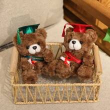 Graduation PhD Cap With Teddy Bear Ribbon | Creative Graduation Souvenir, Plush Teddy Bear Doll, Dorm Decor Photo Prop, Gift For Teacher, Classmate, Friend For Graduation Season