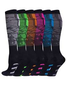 Men's Summer Sports Compression Socks, Long Calf Pressure Stockings, Running Socks - Multicolor - View 2