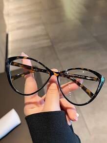 2 Stücke Unisex Katzenaugen Brillen für tägliches Lesen, Bürokleidung, Campu-Stil Gesichtsverändernde Brille, Retro Brille Accessoires ohne Make-up