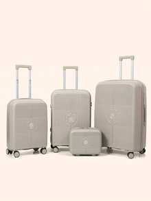 2025 New 24-Inch Hardside Suitcase, 20-Inch Carry-On Rolling Luggage, 14-Inch Vanity Case Cosmetic Box Graduation - Khaki - View 3