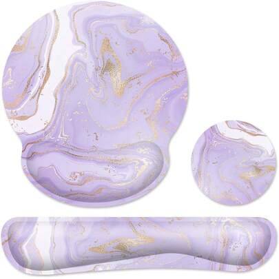 3-In-1 Wrist Rest Set: Keyboard Wrist Rest, Mouse Pad With Wrist Support, Coaster Set. Ergonomic Memory Foam Mouse Pad With Computer Keyboard Wrist Rest