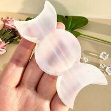 1Pc Natural Sodium Selenide Three Moon Crystal Bowl For Purifying And Recharging, Polished Gemstones, Mineral Samples, Crystal Gifts, Home Decor Tabletop Ornaments, Holiday Gifts