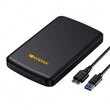 Disco duro portátil Kodak HDD de 1TB USB3.0, unidad de disco duro externa de 500GB de 2.5 pulgadas para PC, portátil, transferencia rápida - Negro - Ver 9