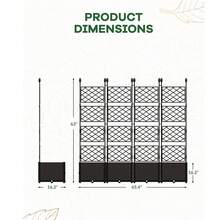 Studyset 3Pcs Plastic Plant Box With Metal Trellis,Raised Garden Bed With Trellis Planter For Climbing Plant Outdoor Raised Planter Box Privacy Screen For Climbing Plants Vegetable,Planter Box For Backyard Patio - 4PCS - View 2