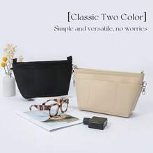 1pc Large Capacity Multi-Functional Inner Lining Bag, Cosmetic Bag, Toiletry Bag, Storage Bag, Desktop Organizer Bag, Home Storage Bag, Foldable Bag, Travel Bag - Black - View 6