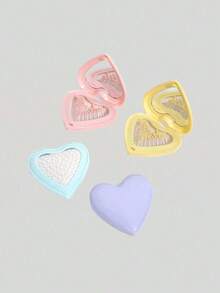 1 件便携式心形可折叠气垫化妆镜梳，心形折叠化妆镜带气垫镜和梳子，迷你口袋发刷，旅行和露营使用，家用紧凑型化妆镜。非常适合母亲节、返校季节礼物、刷子、发刷、卷发、拉直、节日必需品、旅行必需品。 - 彩色 - 查看 7