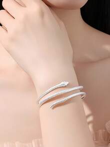 Sterling Silver Snake Bracelet Women's Design Sense Three-Circle Snake Bracelet Bracelet For Girlfriend Gift