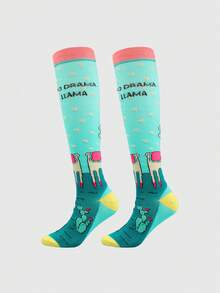 5 Pairs/1 Pair Women Cute Animal Pattern Compression Socks, Fashion Professional Outdoor Sports Micro-Compression Socks Suitable For Running, Cycling, Skipping, Camping, Hiking - Multicolor - View 20