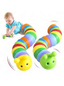 1 Stück Stressabbau-Raupensensorialspielzeug, weiches Fingerspitzen-Schneckenspielzeug, Sensorialspielzeugset für Erwachsene, Kinder und zappelige Kleinkinder (einige Farben werden zufällig versendet)