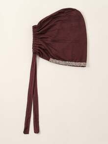 1pc Women's Solid Color Rhinestone Headband, Headscarf With Criss-Cross Front, Soft Modal Lining, Easy To Wear Hair Sleep Cap - Solid Color - View 18