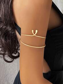 1pc Multi Pattern Optional Women's Armband, Butterfly, Flower, Snake Shaped, Hollow Opening Armband, Suitable For Daily Wear And Vacation Wear