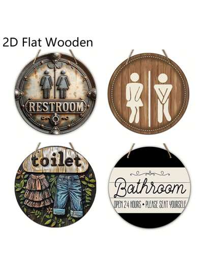 Vintage Wooden Toilet Sign, Classic Style, 7.87inch, House Decoration Sign, Wall Decoration, Farmhouse Decoration, Bathroom Decoration, Scene Decoration, Room Decoration, Home Decoration, Office Decoration Gifts Birthday Graduation
