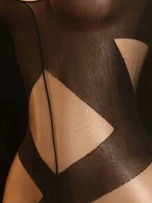 One Pieces SexyCrotchless Ingerie Plus SizeWomen Mesh Hollow Bodystocking EroticCostumes Cosplay Lolita Baby Doll Maid Dress - Black - View 6