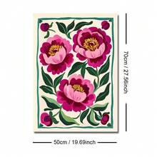 1 pieza Póster de arte de pared con pintura de lienzo de estilo bohemio con peonía rosa enmarcada/sin marco, obra de arte botánica minimalista floral abstracta vintage, adecuada para dormitorio, apartamento, sala de estar, decoración del hogar moderna - Multicolor - Ver 9