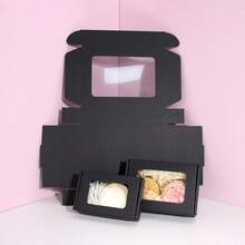 10 hộp giấy cửa sổ, hộp đóng gói chuyển phát nhanh, vật liệu đóng gói, hộp quà tặng, hộp giấy gợn sóng, thùng carton bưu chính - màu đen - Xem 6