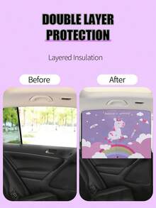 1 pieza Cortina de malla de doble capa para ventana de coche, transparente, bloquea los rayos UV, el calor y la luz - Multicolor - Ver 3