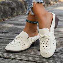 Women High Heel Breathable Closed Toe Sandals - White - View 4
