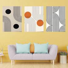 1 pieza / Set de 3 Pósteres de arte de pared Modernos Vintage Minimalistas Abstractos de Líneas Dibujadas en Papel Blanco, Decoración Retro para Sala, Bar, Cafetería, Arte de Lienzo sin Marco/Enmarcado para Sala de Juegos y Decoración del Hogar - Multicolor - Ver 5