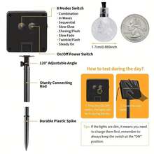 1 个太阳能 LED 水晶球灯串，8 个功能按钮控制，10/20/50/100 LED 水晶球仙女吊灯，户外 IP65 防水，适用于庭院、花园、门廊、阳台、派对装饰、婚礼、圣诞节、万圣节、露营、节日庆典 - 多色 - 查看 12