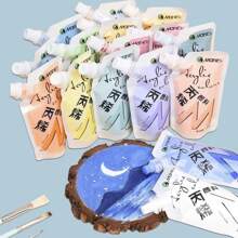 Pintura acrílica de Marie (100ml/3.38oz), colores surtidos, impermeable, pigmentos de arte portátiles, para pintura mural dibujada a mano, camisetas, zapatos, vaqueros, bolsas de lona, pintura artística, grafiti, dibujo, pintura, lienzo, piedra, madera, pared y cerámica, pigmentos ricos profesionales para principiantes, adultos y artistas, ¡un regalo perfecto para volver a la escuela, el Día de la Madre, el regalo de mamá!