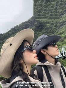 1 Pc Multi-Wear Classic Design Wide Brim Hat, Makes The Face Look Smaller, Simple & Fashionable, Protects Against Sun, Wind & UV, Foldable For Easy Storage, Suitable For Hiking, Outdoor Travel, Parties, Camping And Various Occasions - Multicolor - View 4