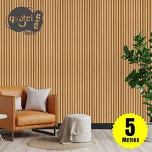 PREMIUM Textured Light Slatted Wallpaper Roll 5 Meters Self-Adhesive 3D Living Room Bedroom - Gỗ - Xem 5