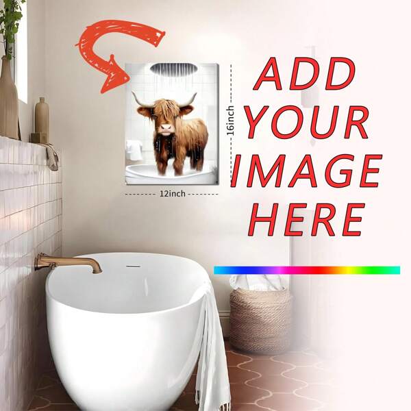 1 Stück personalisierte witzige Badezimmer Wandkunst, Leinwandplakate, bedruckte, personalisierte, vintage, rustikale Bauernhaus-Heimatbilder, Wanddekoration Gemälde für Badezimmer, Toilette, gerahmte Heimdekoration Badezimmer, Badvorleger Bodenbelag, Sommer