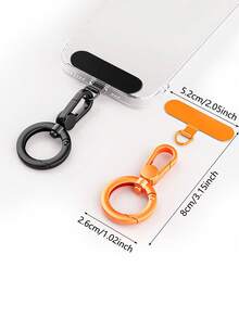 360° 旋转不锈钢手机壳挂绳夹，超薄弹簧圈挂钩，金属环扣，卡片手机壳贴片，手机链，适合送给母亲、家人、朋友、生日、节日的手机挂饰 - 彩色 - 查看 4