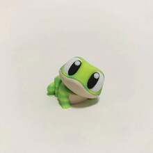 1pc 3D Printed Adorable Bulging Eyed Frog Animal Figurine, Decoration Model Ornament - Multicolor - View 1