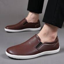 Men's Casual Loafers Comfort Wide Toe Soft Daily Walking Sneakers Classic Slip On Shoes - Dark Brown - View 1