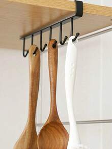 1pc/Wall Mounted Hat Organiser, Iron Storage Hanger With 6 Hooks, Portable Multi-Functional Storage Hanger, Over The Door Hat Rack, Wardrobe Cabinet Organiser, Suitable For All Types And Sizes Of Hats. - Multicolor - View 4