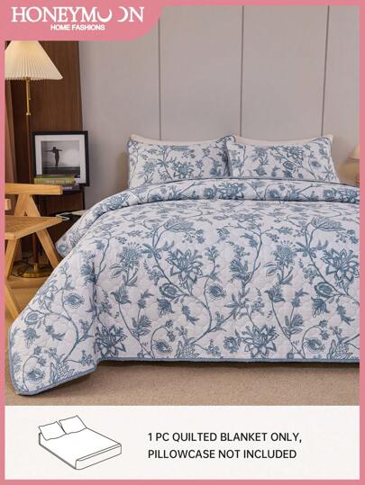 1pc Supersoft Printed Quilt, Stylish Quilted Bed Spread Bed Cover, Skin-Friendly Multi-Use Summer Bedding Comforter For Bedroom Dorm Decoration, Machine Washable, All Season.For Home Bedding And School Bedding Dorm Essentials