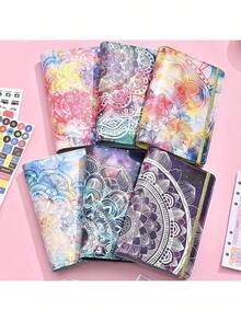 1 Set Mandala Binder Cover A6 Ring Binder Planner With Cash Budget, 8 Zipper Pockets, 12 Budget Cards, 12 Monthly Budget Cards, 6 Stickers - Multicolor - View 4