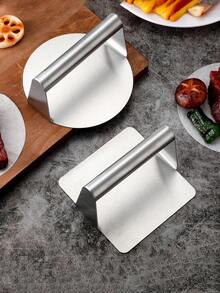 1pc Burger Press,Stainless Steel Smash Burger Press, Burger Smasher With Stainless Steel Handle,Round Hamburger Press,Stainless Steel Hamburger Press Non Stick Burger Maker With Ergonomic Handle,Square Hamburger Press - Silver - View 7