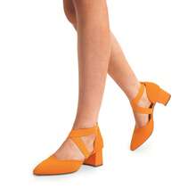 Women's Pointed Toe Chunky Heels Pumps Knitted Closed Toe Comfortable Fashionable Casual Holiday Work Dress Shoes